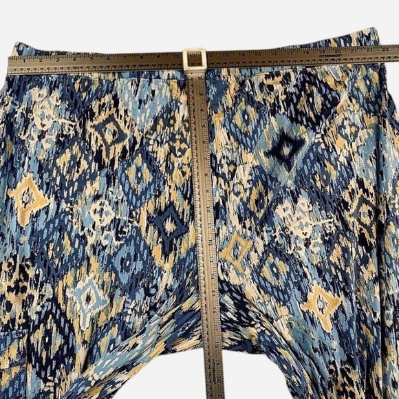 Denim and Co Beach blue yellow wide leg‎ cargo pants with elastic waistband 3x - Picture 2 of 5